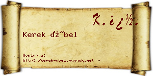 Kerek Ábel névjegykártya